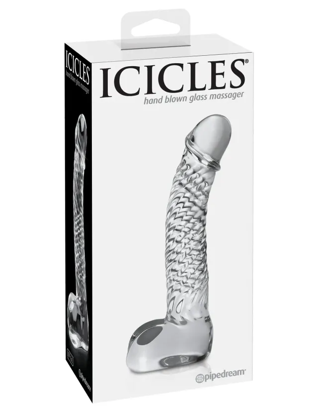 Pipedream Icicles No. 61 glazen dildo transparant geribbeld