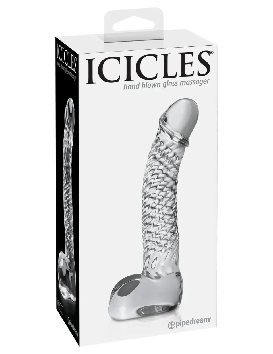 Pipedream Icicles No. 61 glazen dildo transparant geribbeld