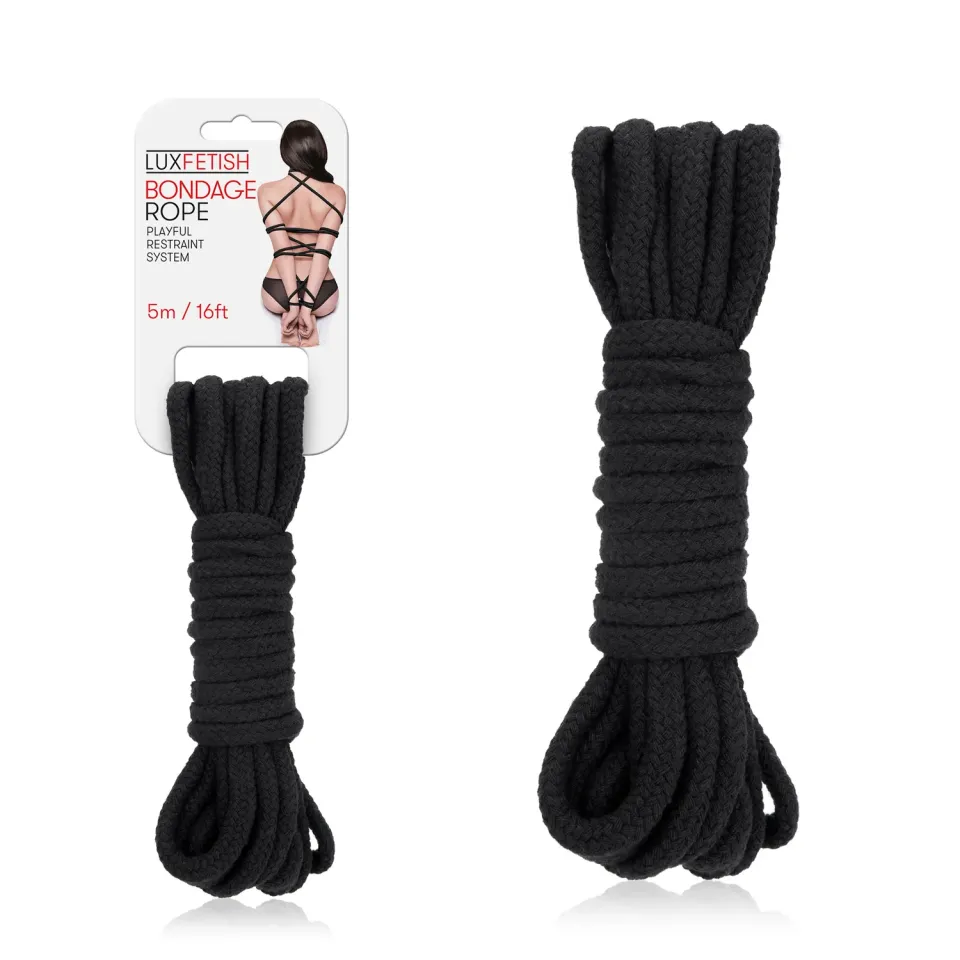 Lux Fetish Bondage Rope bondagetouw 5m zwart katoen