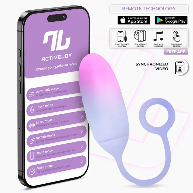 Intoyou App vibrerend ei roze-blauw met 10 standen