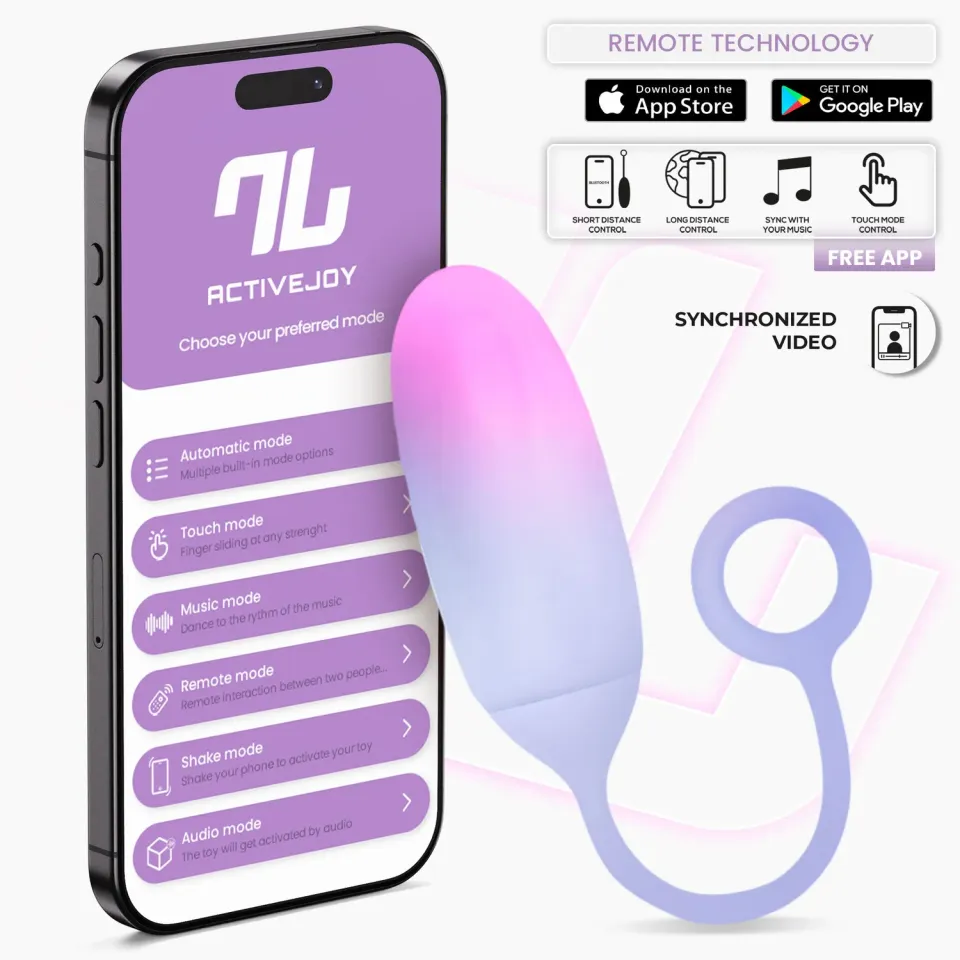 Intoyou App vibrerend ei roze-blauw met 10 standen