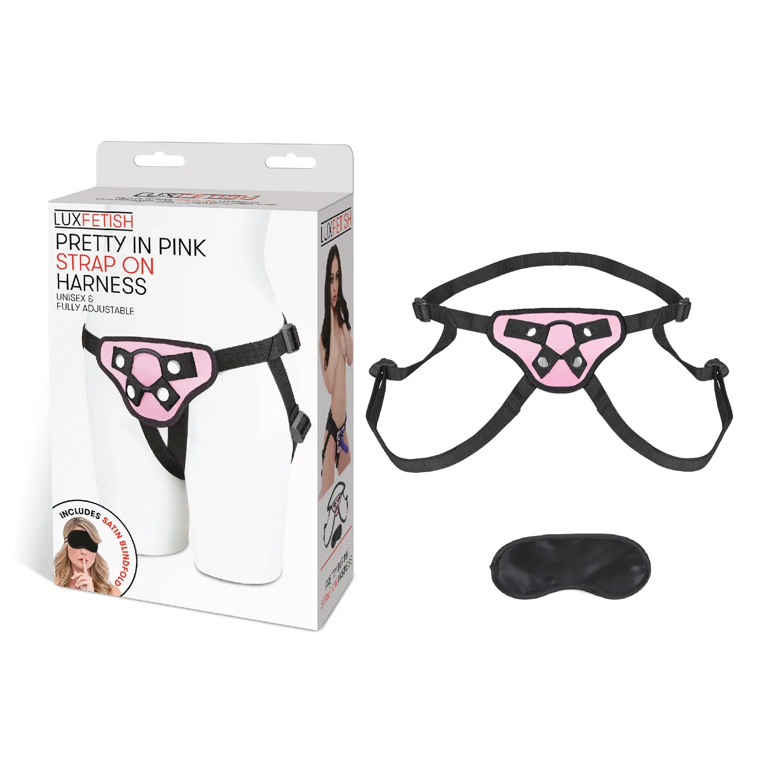 Lux Fetish Pretty in Pink voorbindharnas roze verstelbaar