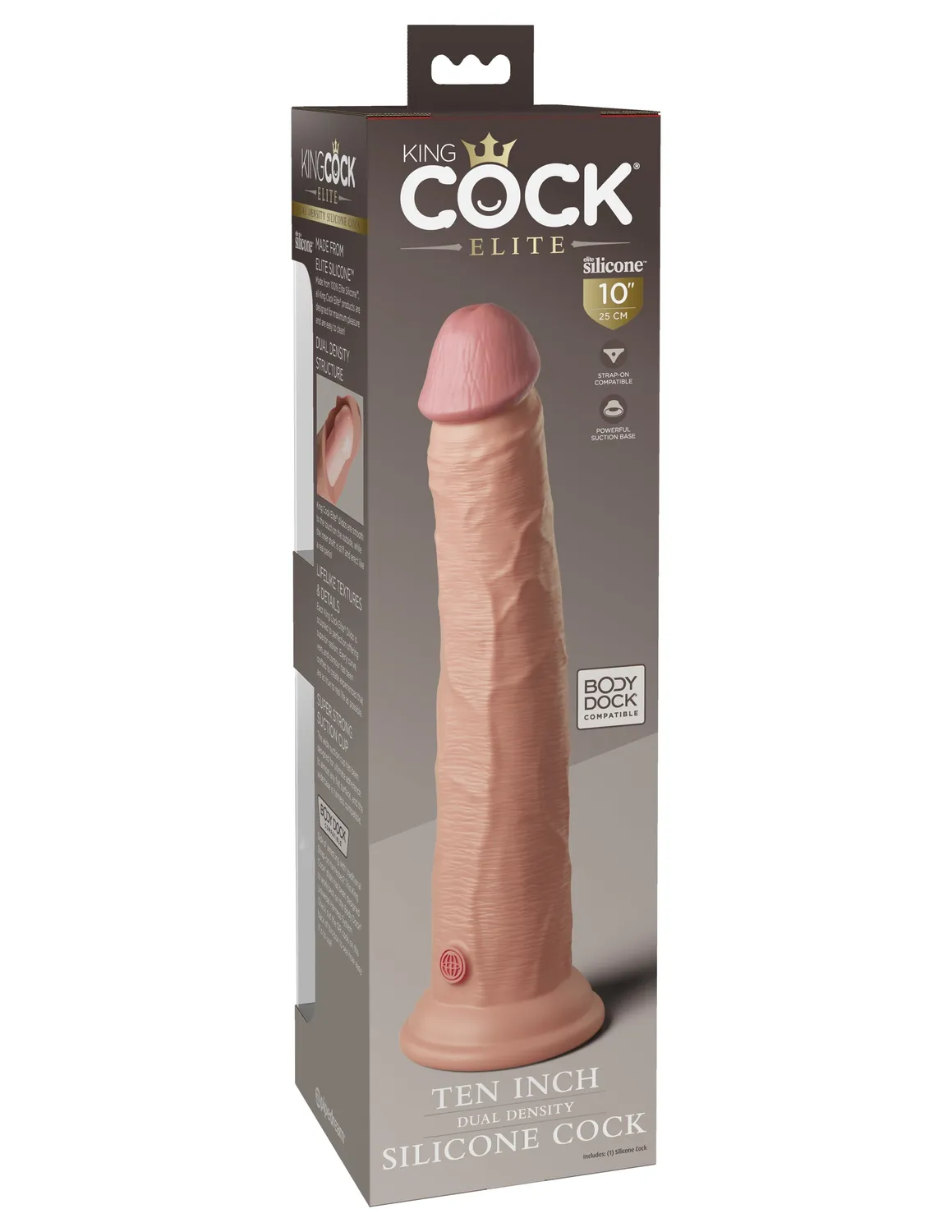 Pipedream King Cock Elite 10 inch siliconen dildo dual density