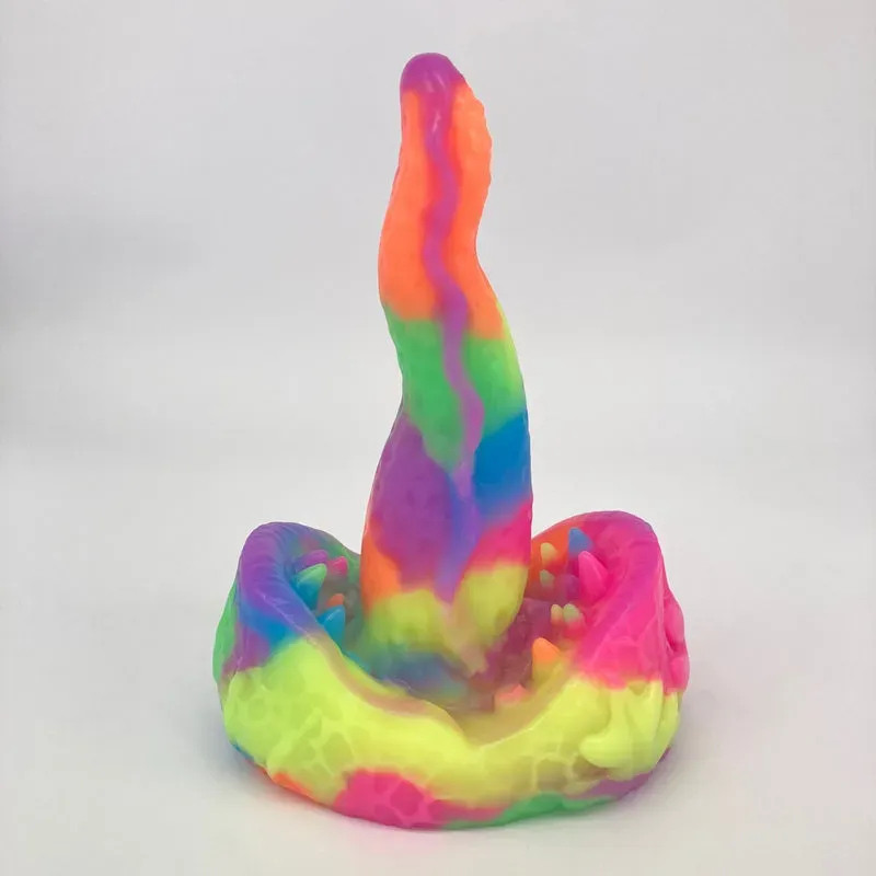Tentickle Meenus Patchwork UV Rainbow dildo small