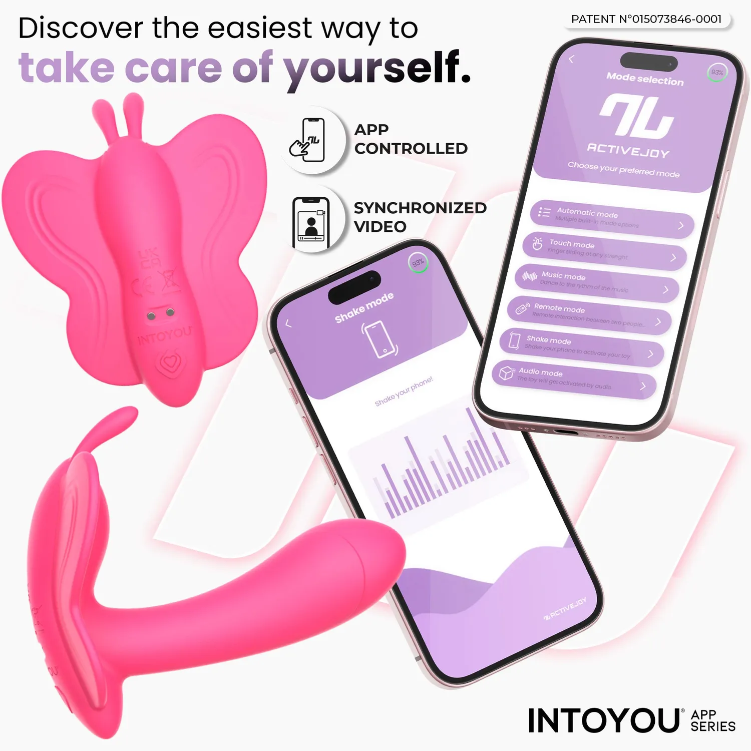 Intoyou Wingy vlindervibrator perzikroze met app