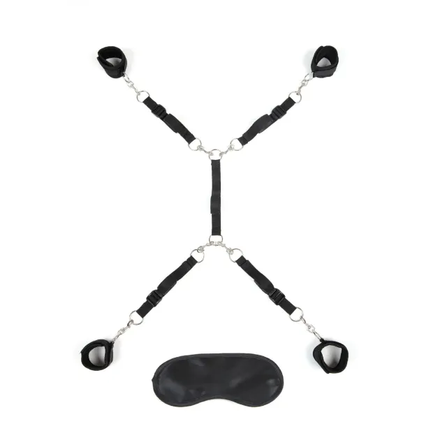 Lux Fetish Bedspreader bed restraint set 7-delig zwart