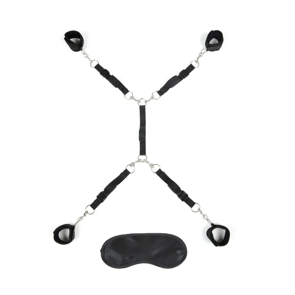 Lux Fetish Bedspreader bed restraint set 7-delig zwart