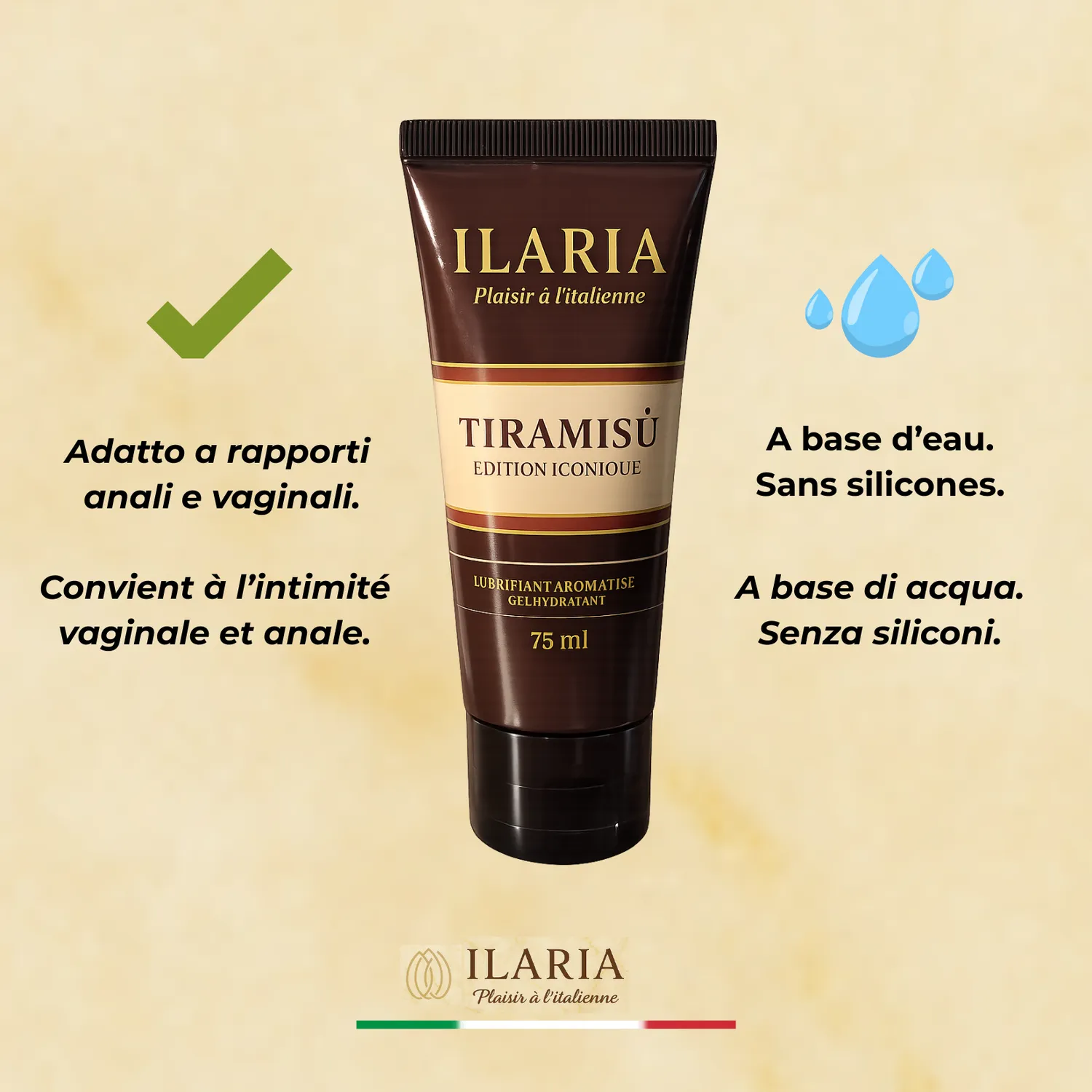 Ilaria Tiramisu glijmiddel 75 ml waterbasis delicaat