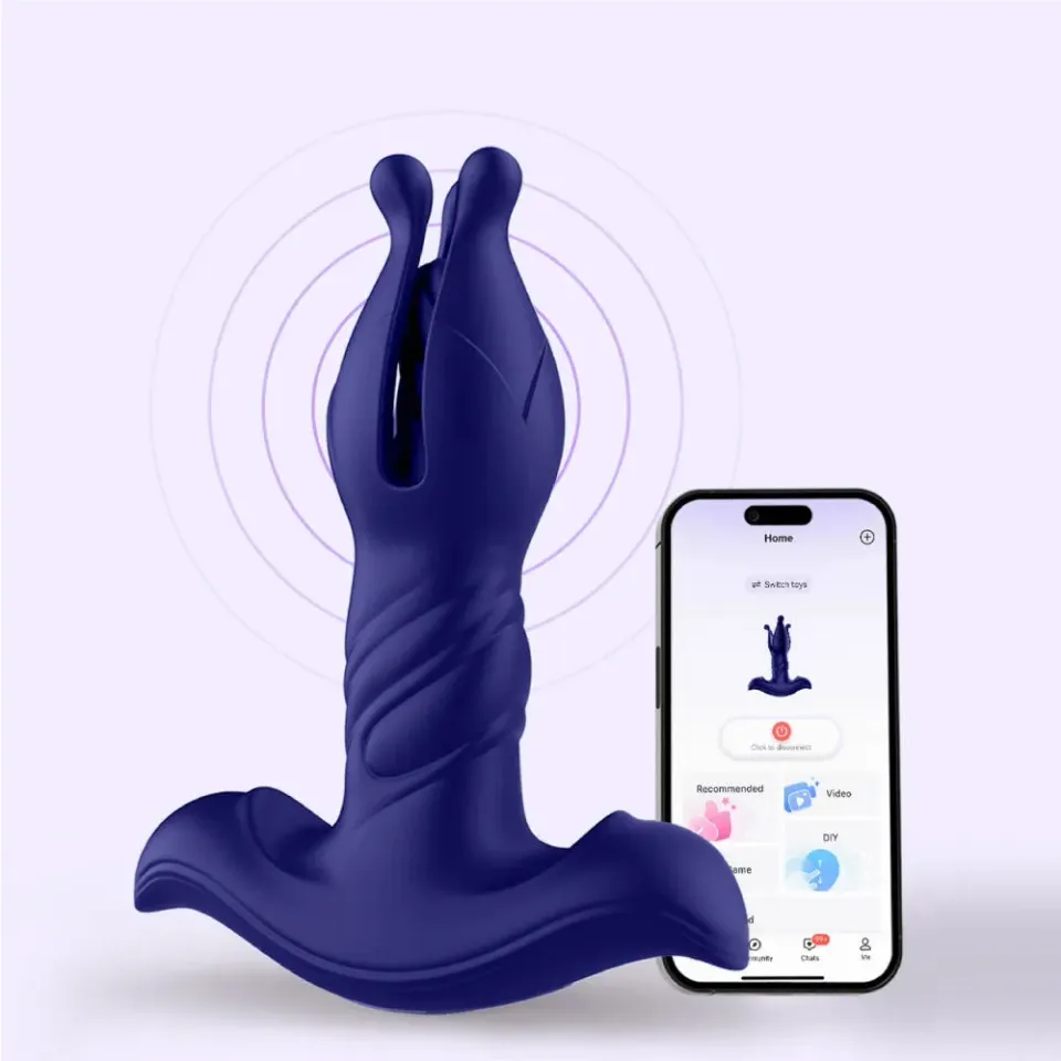 Beisar Perseus vibrerende buttplug blauw uitzetbaar