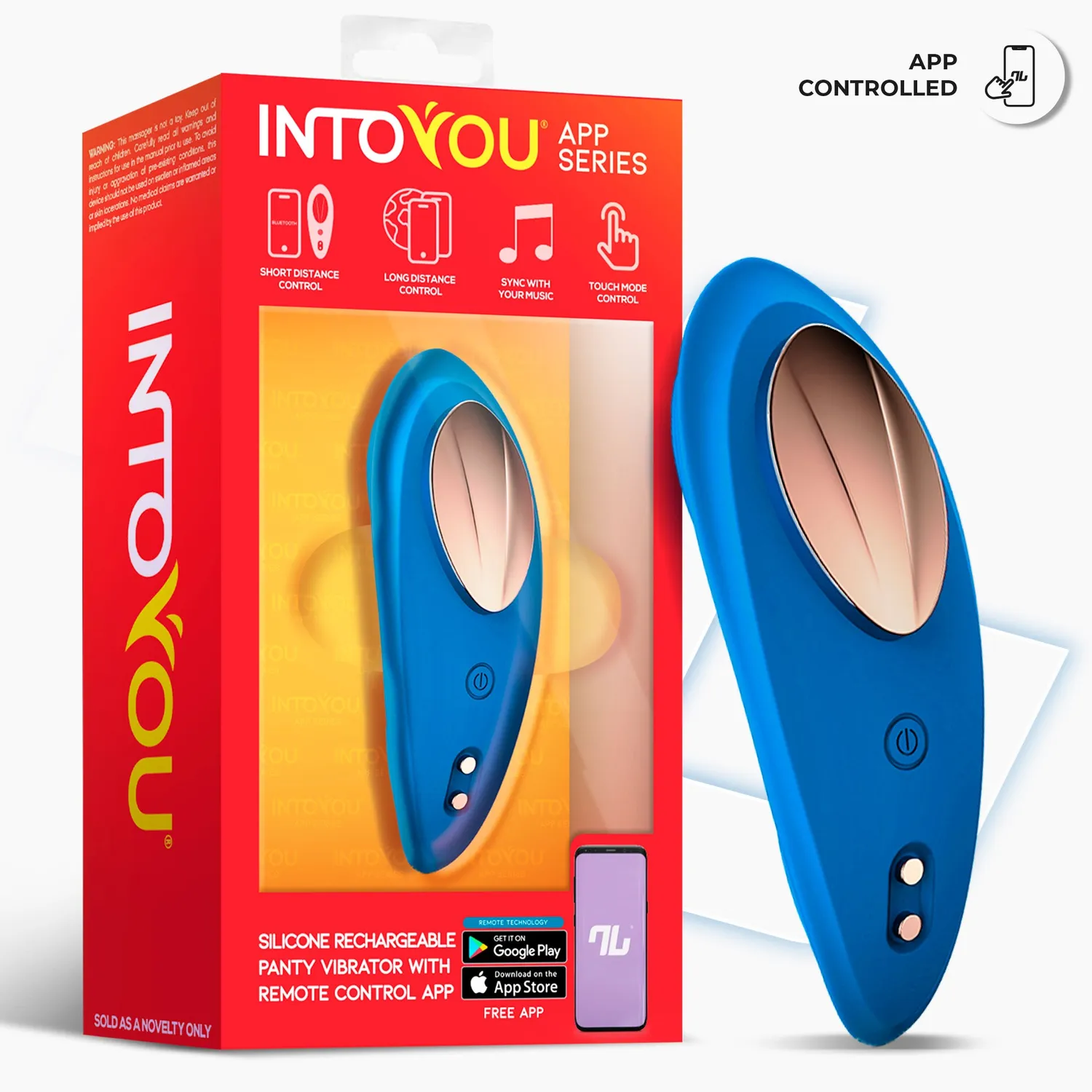 Intoyou slipvibrator met app blauw