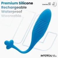 Intoyou vibratie-ei thrusting met app blauw 20,5 cm