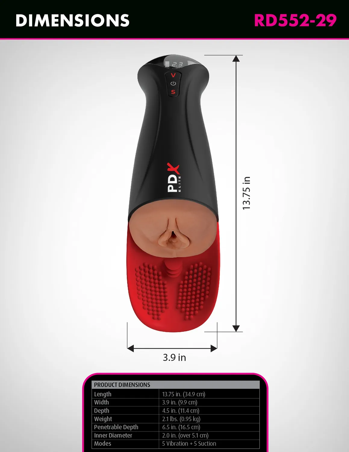 Pipedream PDX Elite Fuck-O-Matic Pro XL masturbator vibrerend