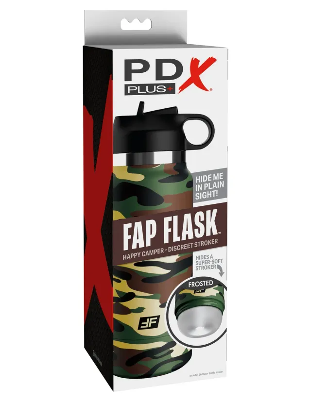 Pipedream Fap Flask Happy Camper stroker fles camo ribbel