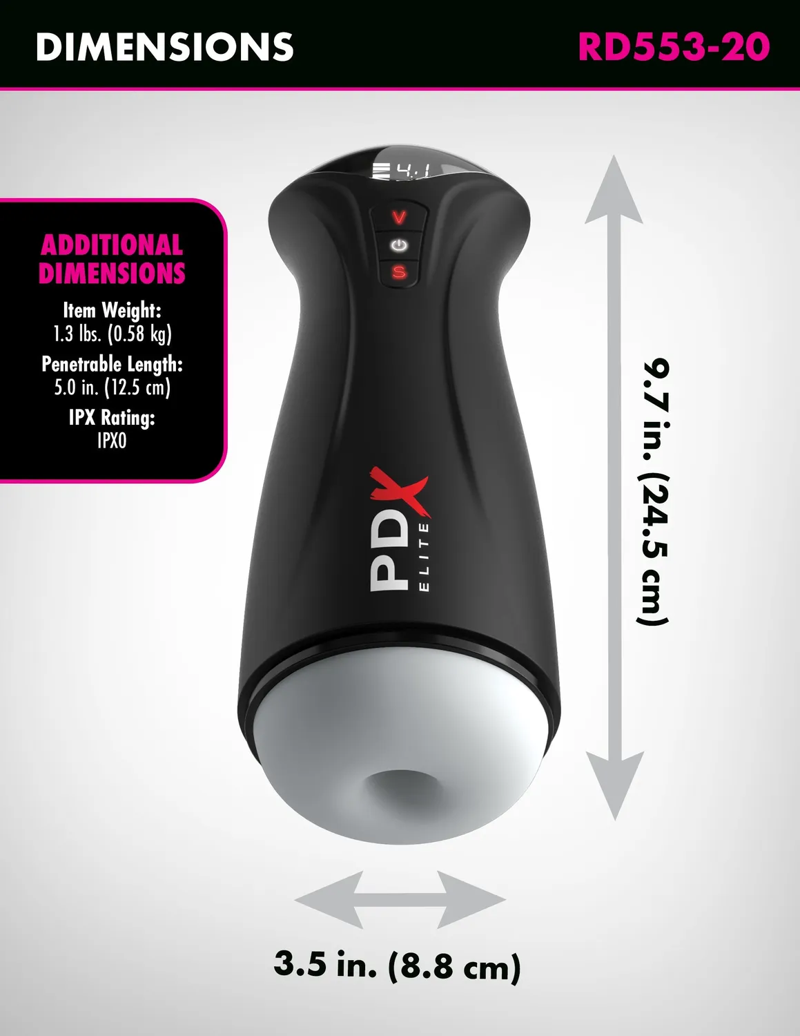 PDX Elite Fap-gasm masturbator vibrerend met zuiging handsfree