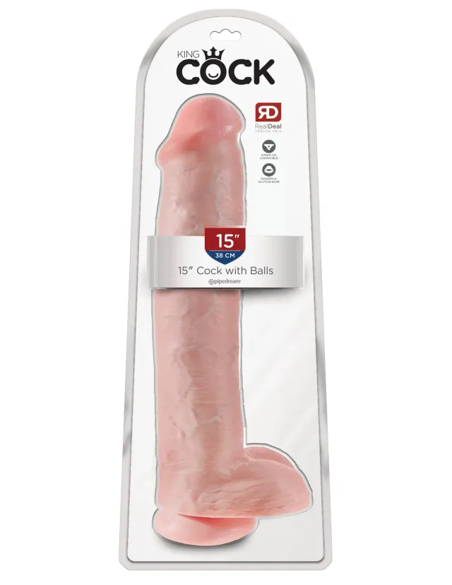 Pipedream King Cock 15 inch Cock with Balls dildo licht groot