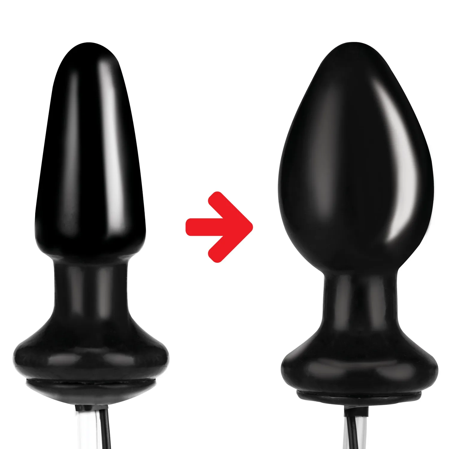 Lux Fetish opblaasbare vibrerende buttplug 4 inch latex