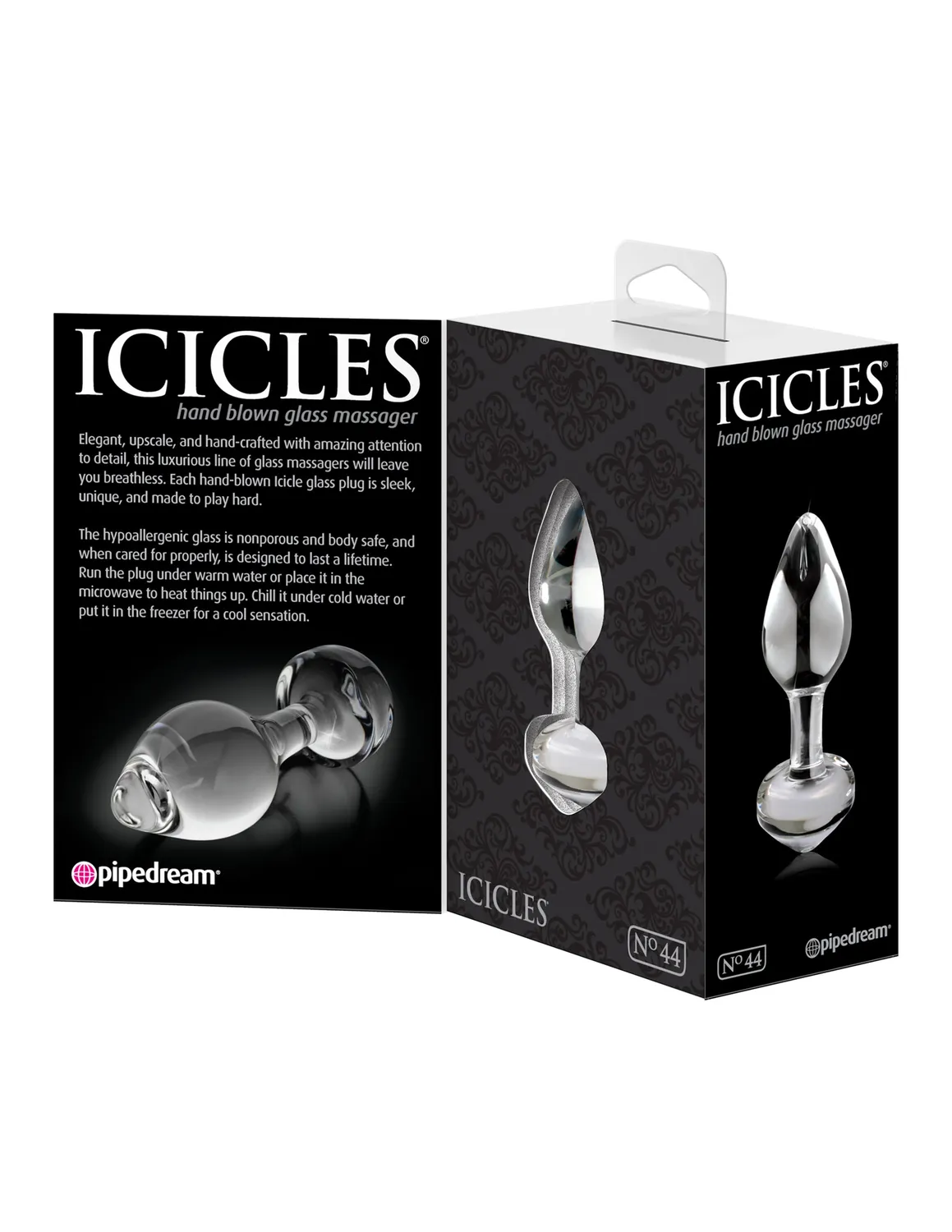 Pipedream Icicles No. 44 buttplug glas transparant klein