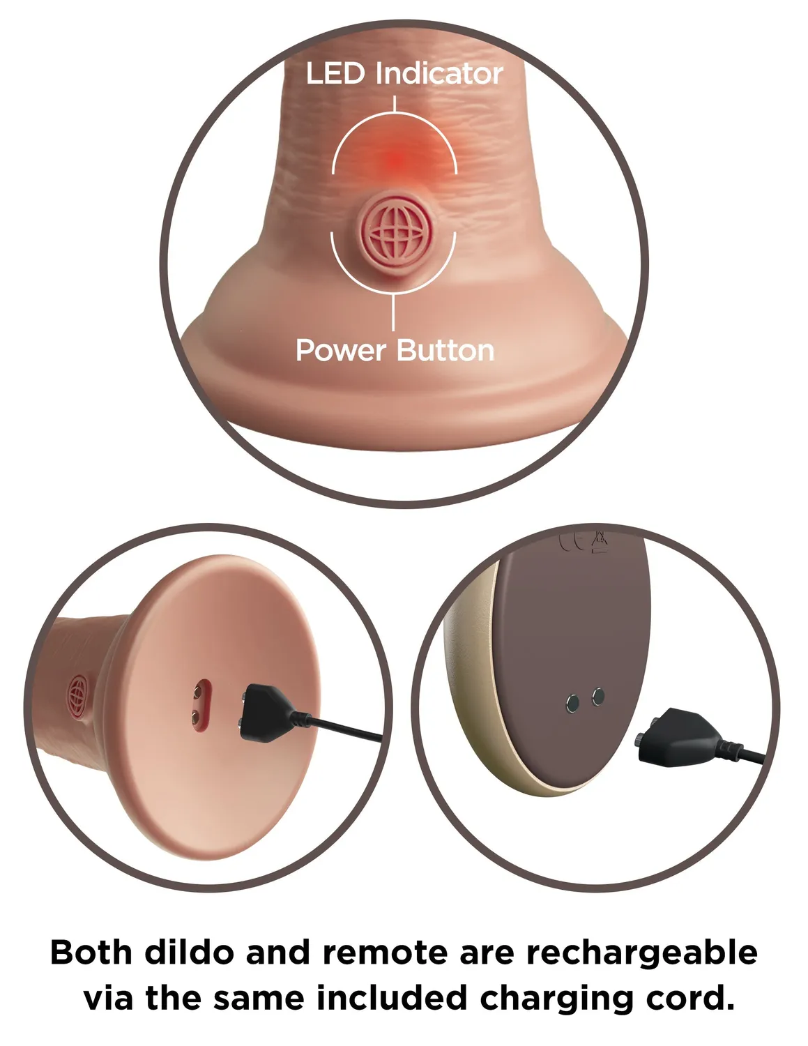 Pipedream King Cock Elite 9 vibrerende dildo dual density remote