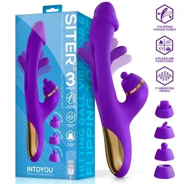 Intoyou Siter 2.0 vibrator met tong 3 opzetstukken