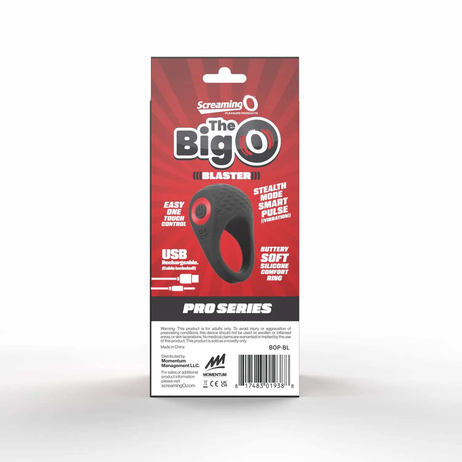 Screaming O BigO Pro Blaster cockring zwart 10 standen