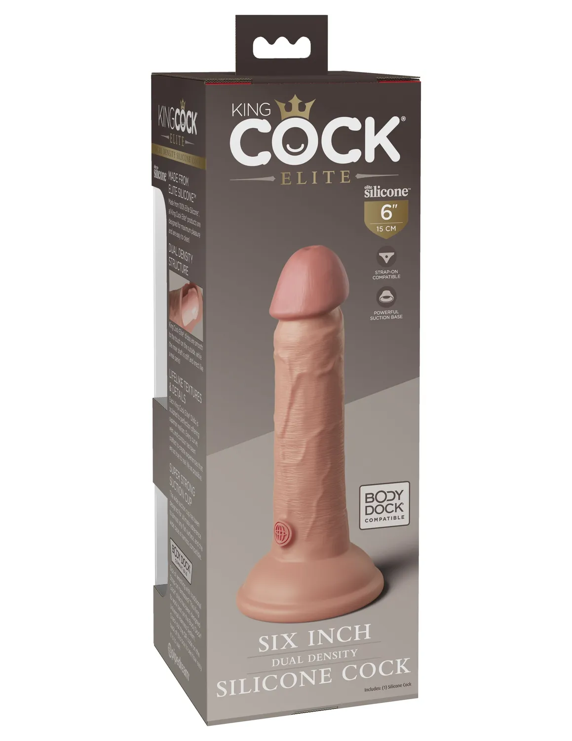 Pipedream King Cock 6 Silicone Dual Density dildo zuignap