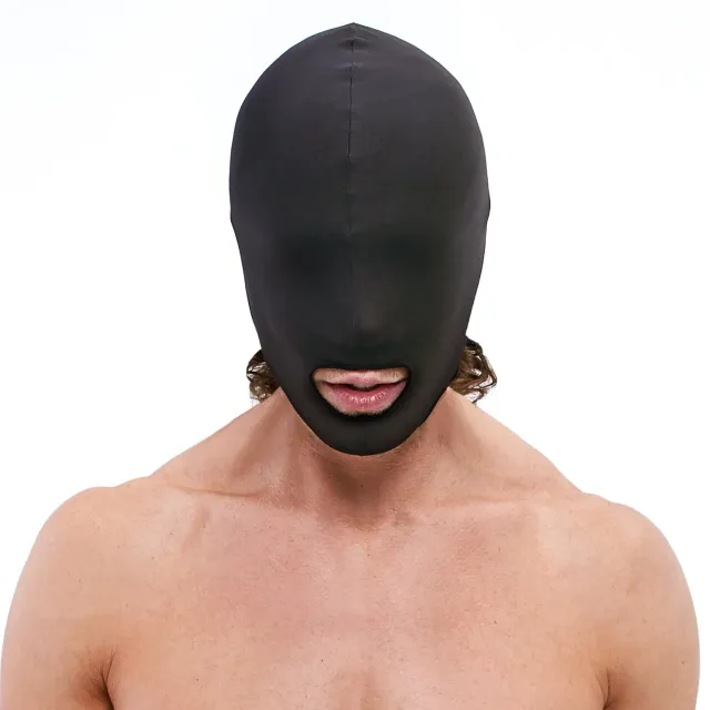 Lux Fetish Open Mouth Stretch Hood Masker Polyester