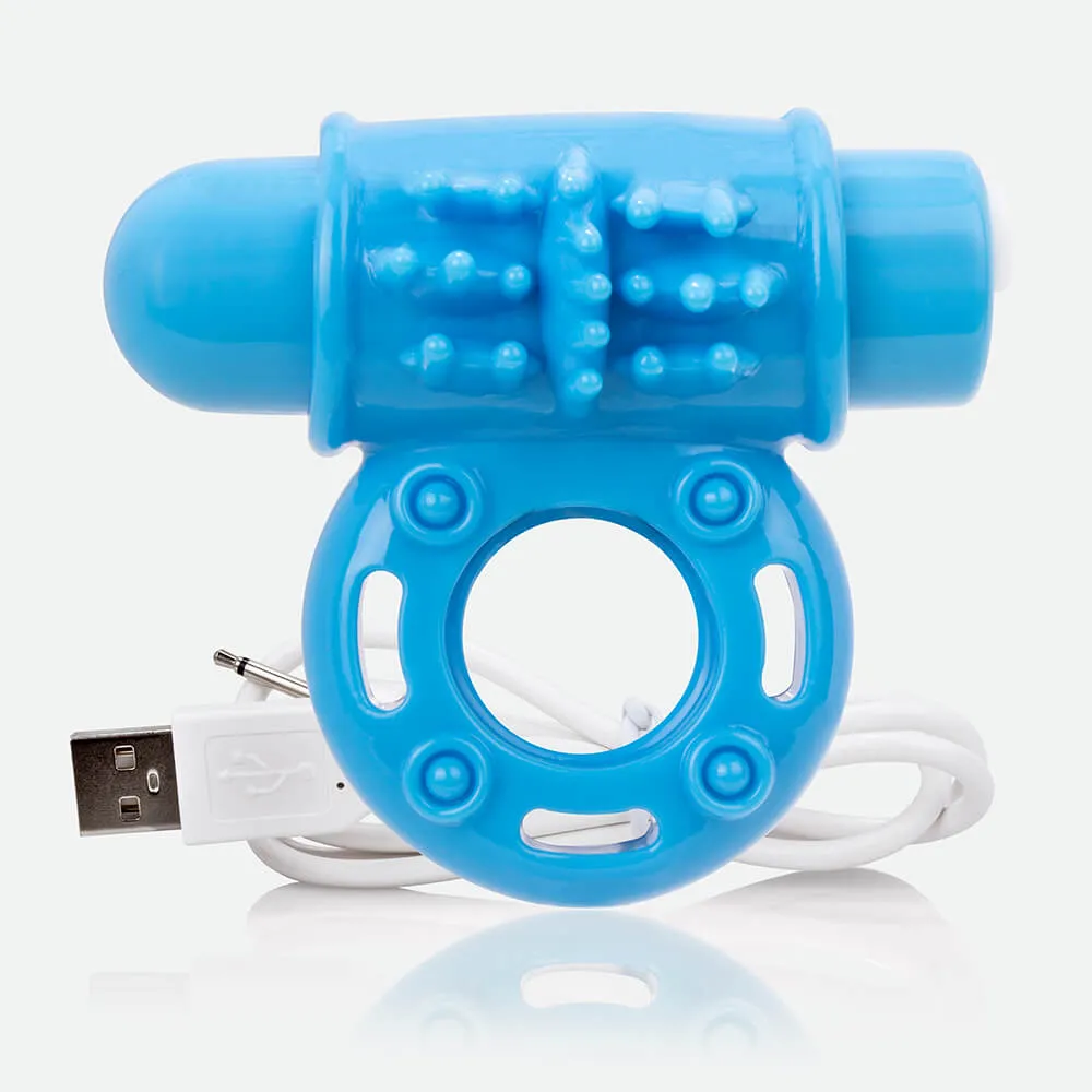 Screaming O Charged O Wow vibrerende cockring blauw – diepe trilling
