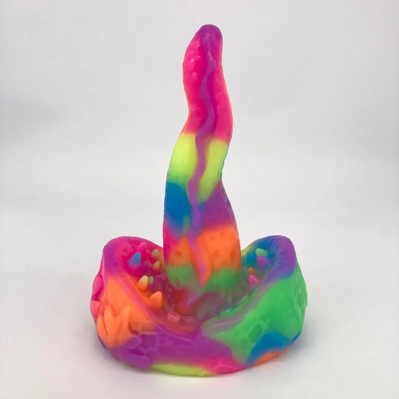 Tentickle Meenus Patchwork UV Rainbow dildo small