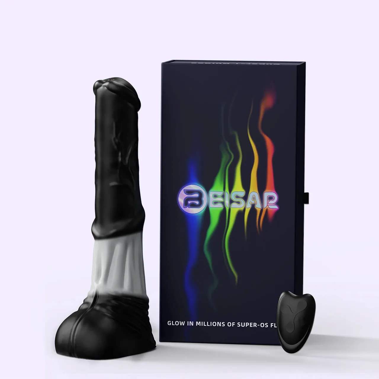 Beisar Faunus fantasy dildo zwart-wit 30 cm vibrerend