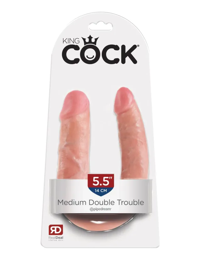 Pipedream King Cock Medium Double Trouble dubbele dildo licht