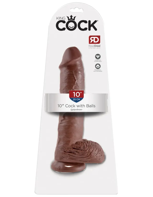 Pipedream King Cock 10 inch dildo bruin realistisch