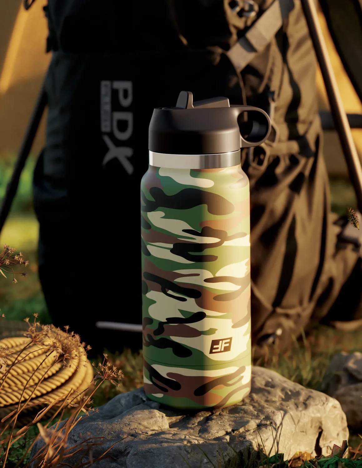 Pipedream Fap Flask Happy Camper stroker fles camo ribbel