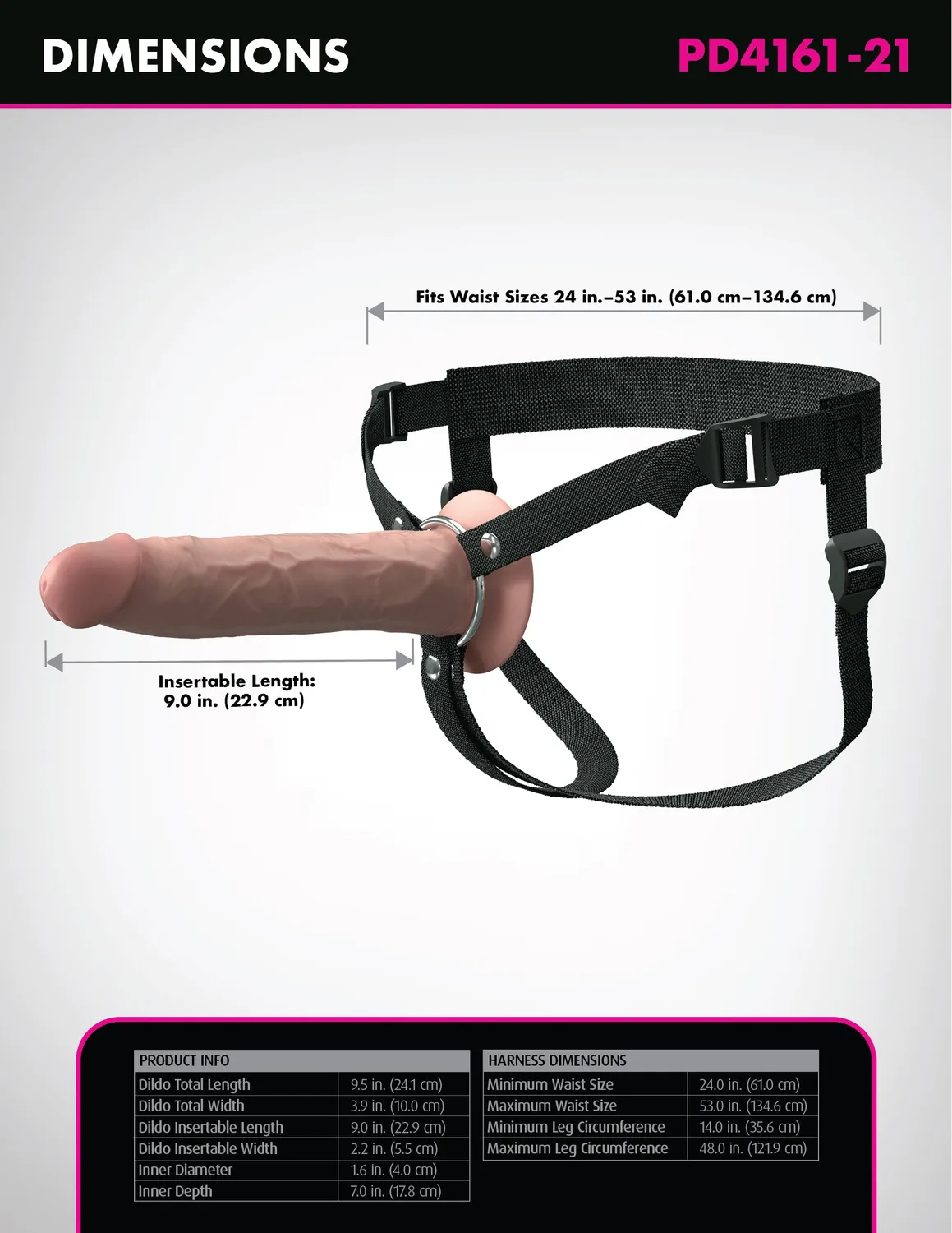 Pipedream Fantasy X-Tensions Hollow Strap-On 9 inch siliconen