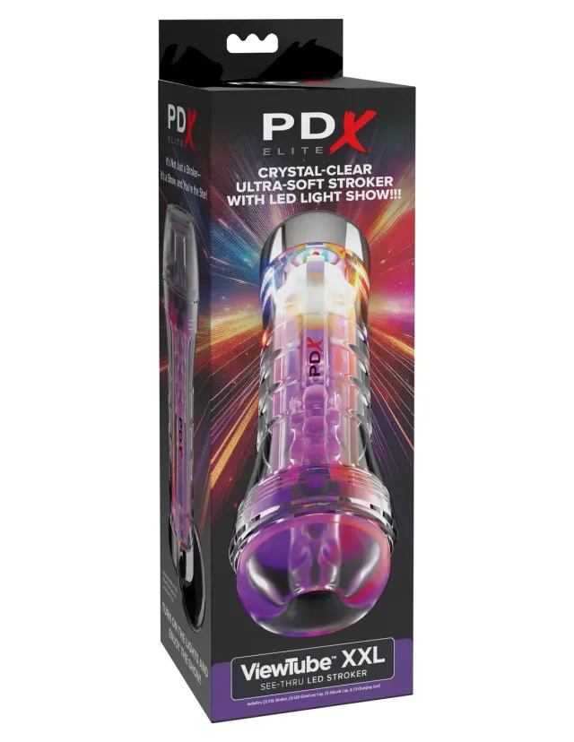 Pipedream ViewTube XXL doorzichtige masturbator LED clear