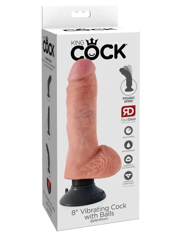 Pipedream King Cock 8 inch vibrerende dildo light