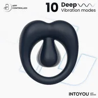 Intoyou Kenny vibrerende cockring donkerblauw met app