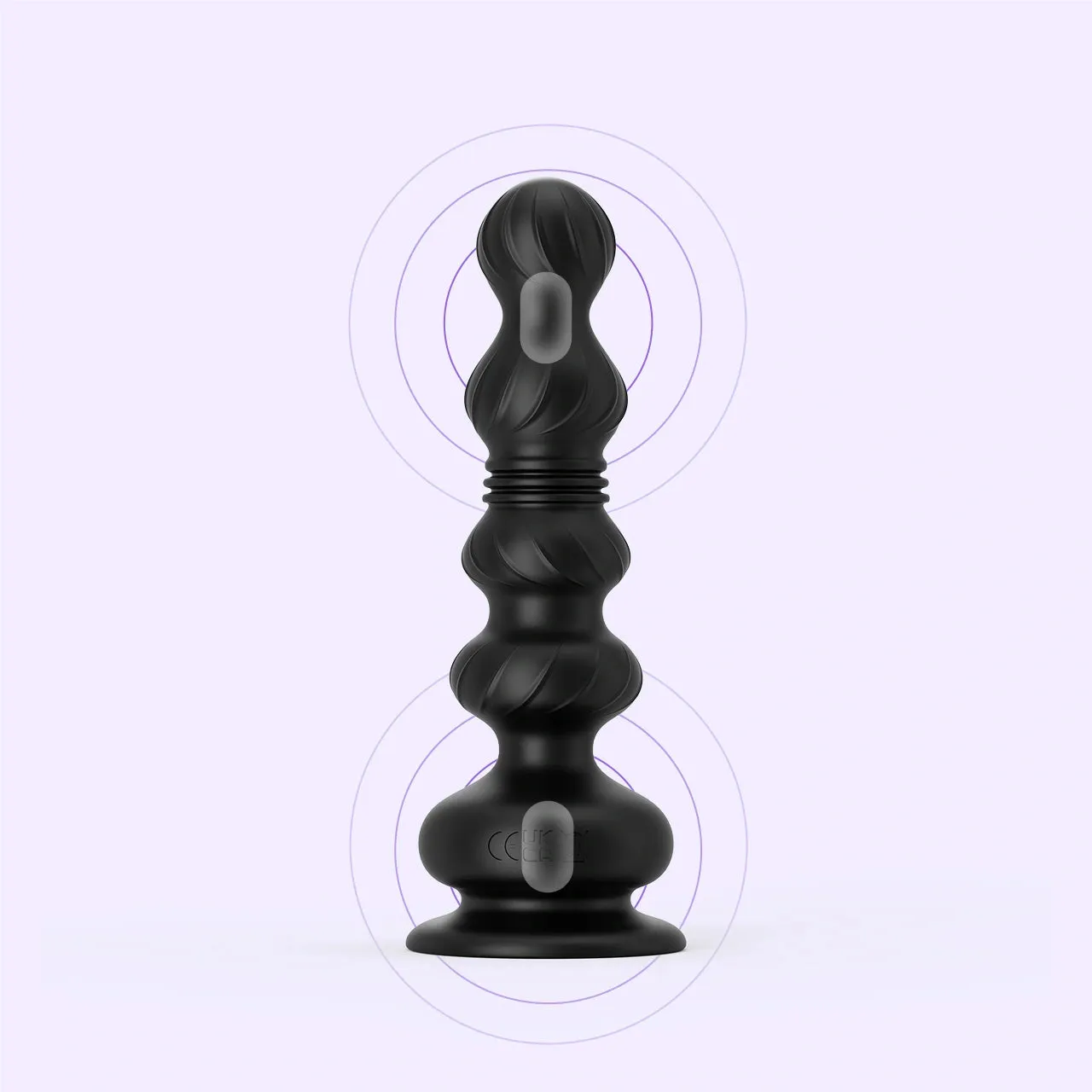 Beisar Pogo vibrerende anaalkralen zwart met zuignap