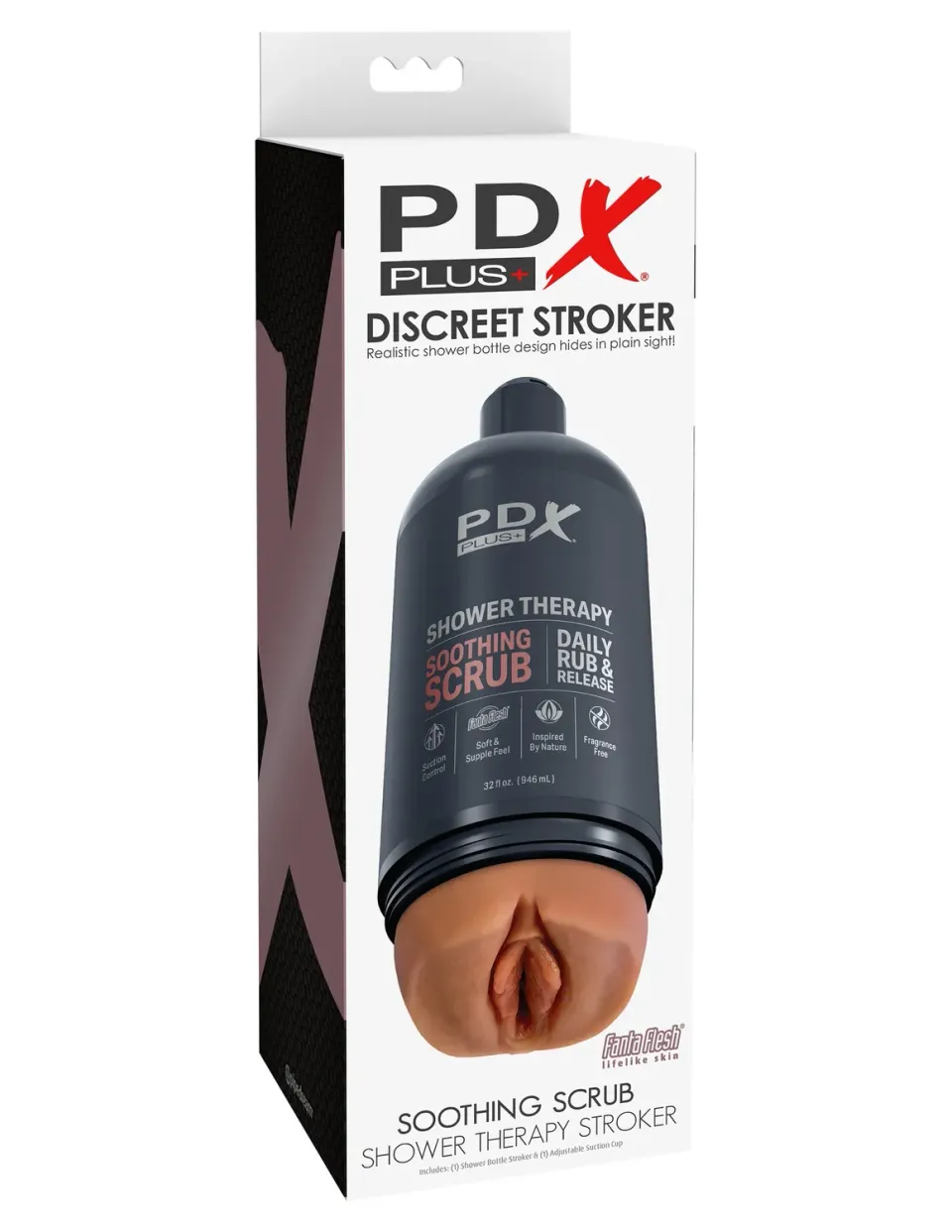 Pipedream PDX Plus Shower Therapy Soothing Scrub stroker Tan