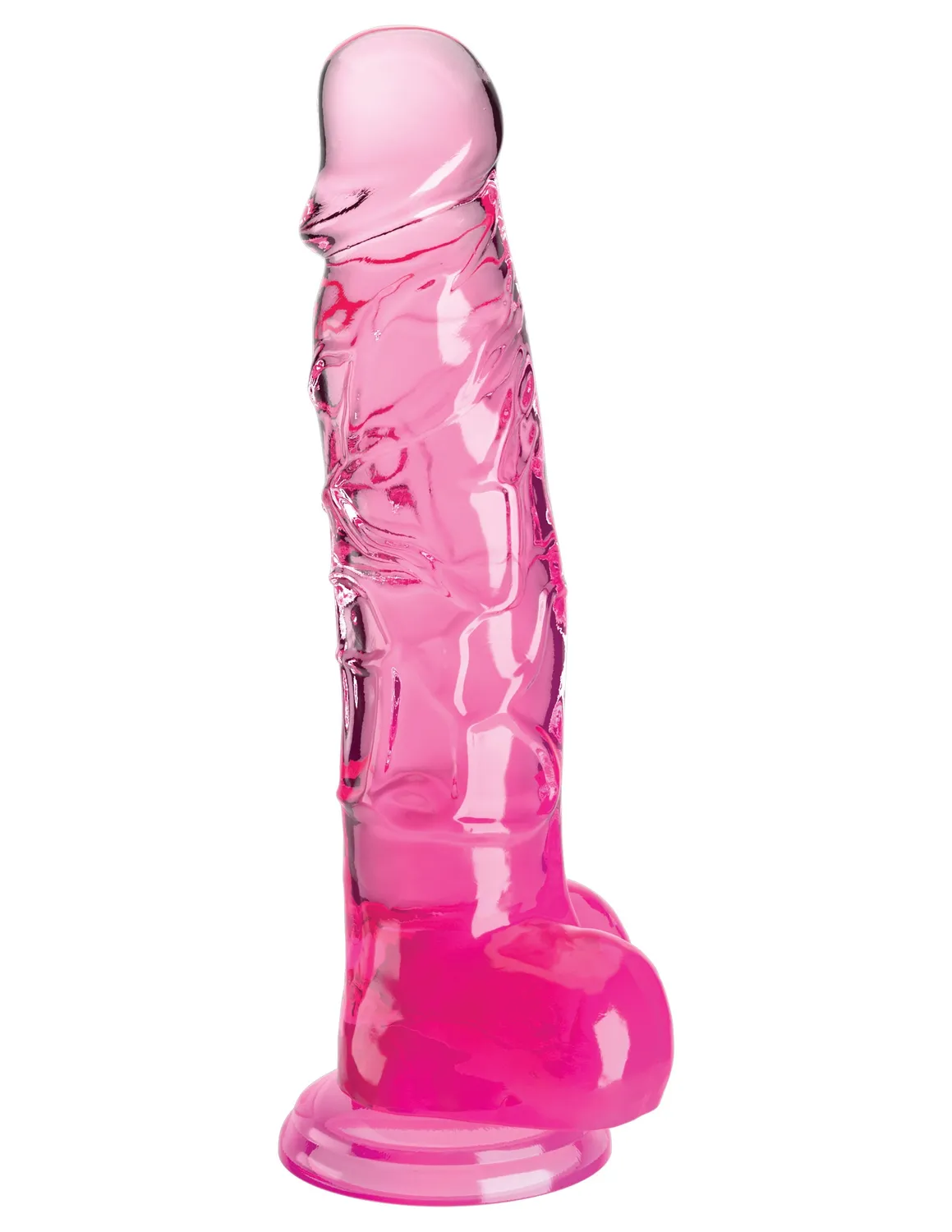 Pipedream King Cock 8 Cock with Balls dildo roze transparant