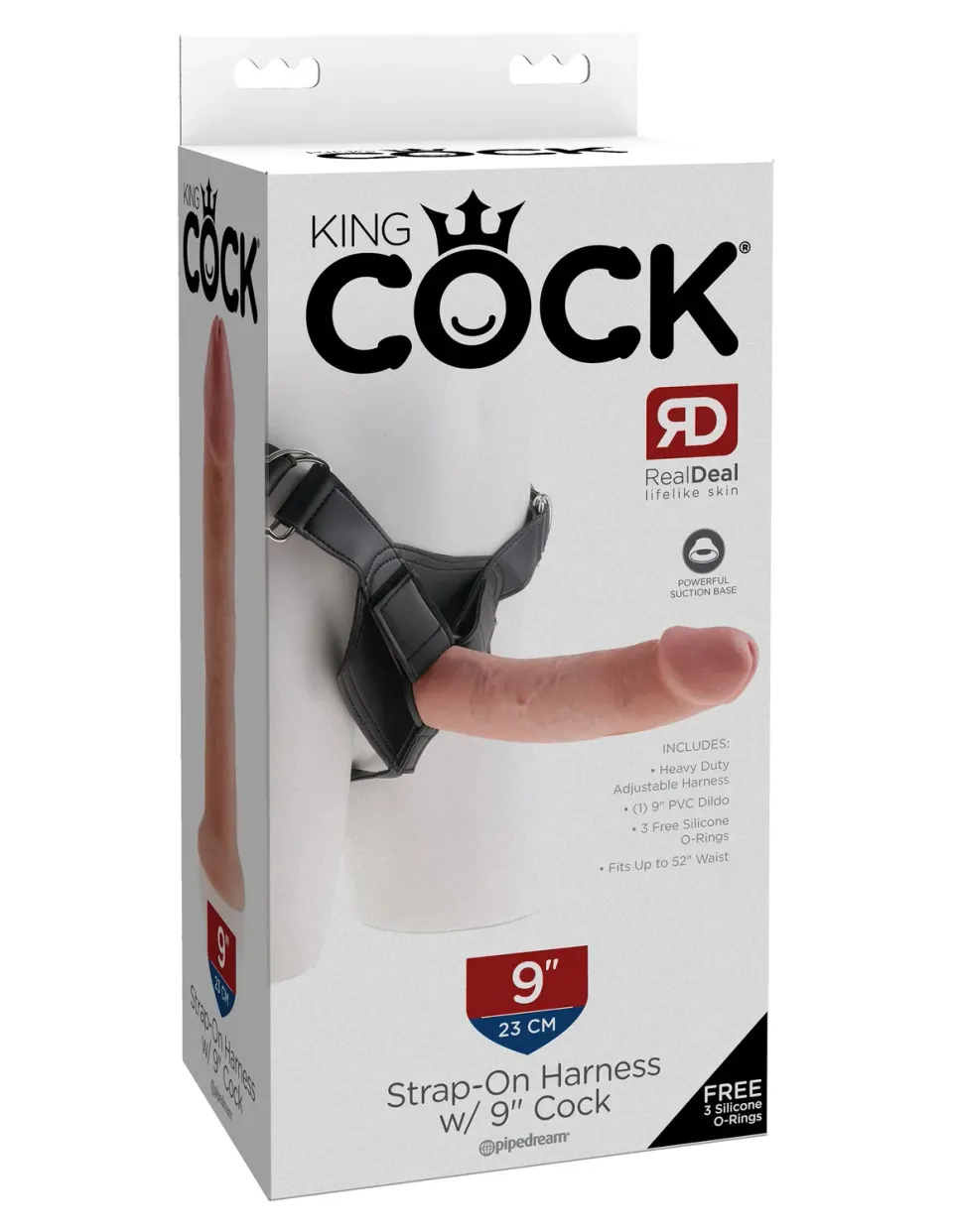 Pipedream King Cock Strap-On Harness 9 inch voorbinddildo licht