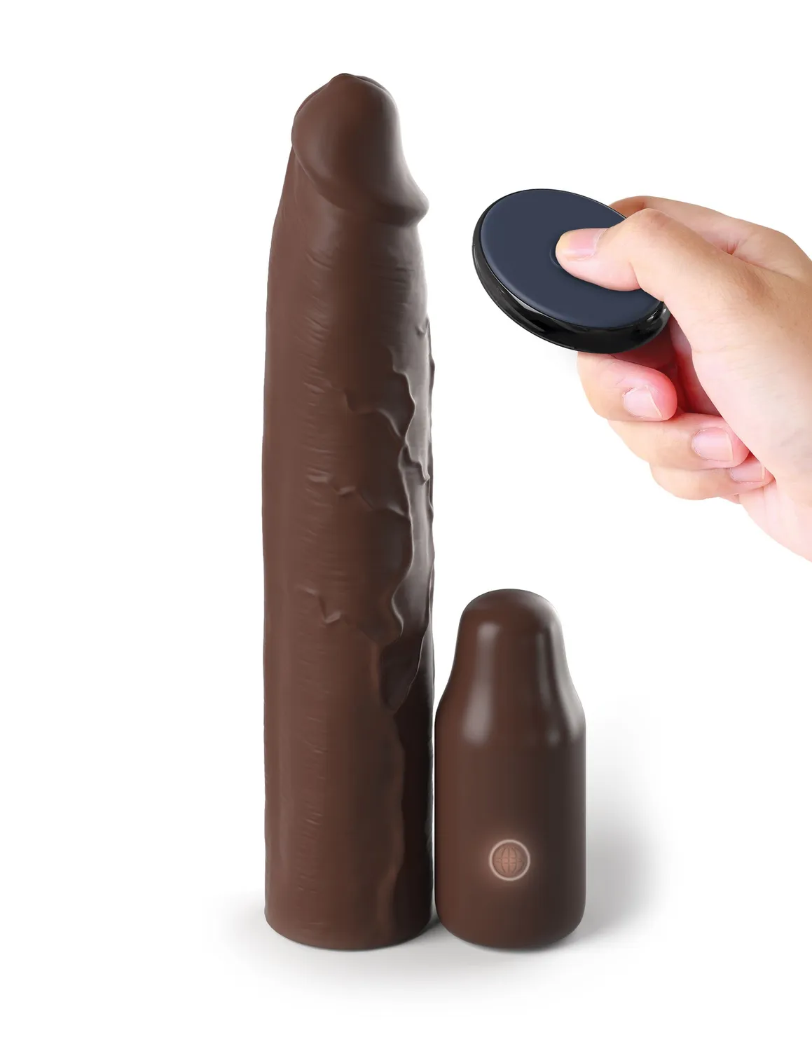 Pipedream 3" Vibrating Mega X-tension with Remote sleeve bruin