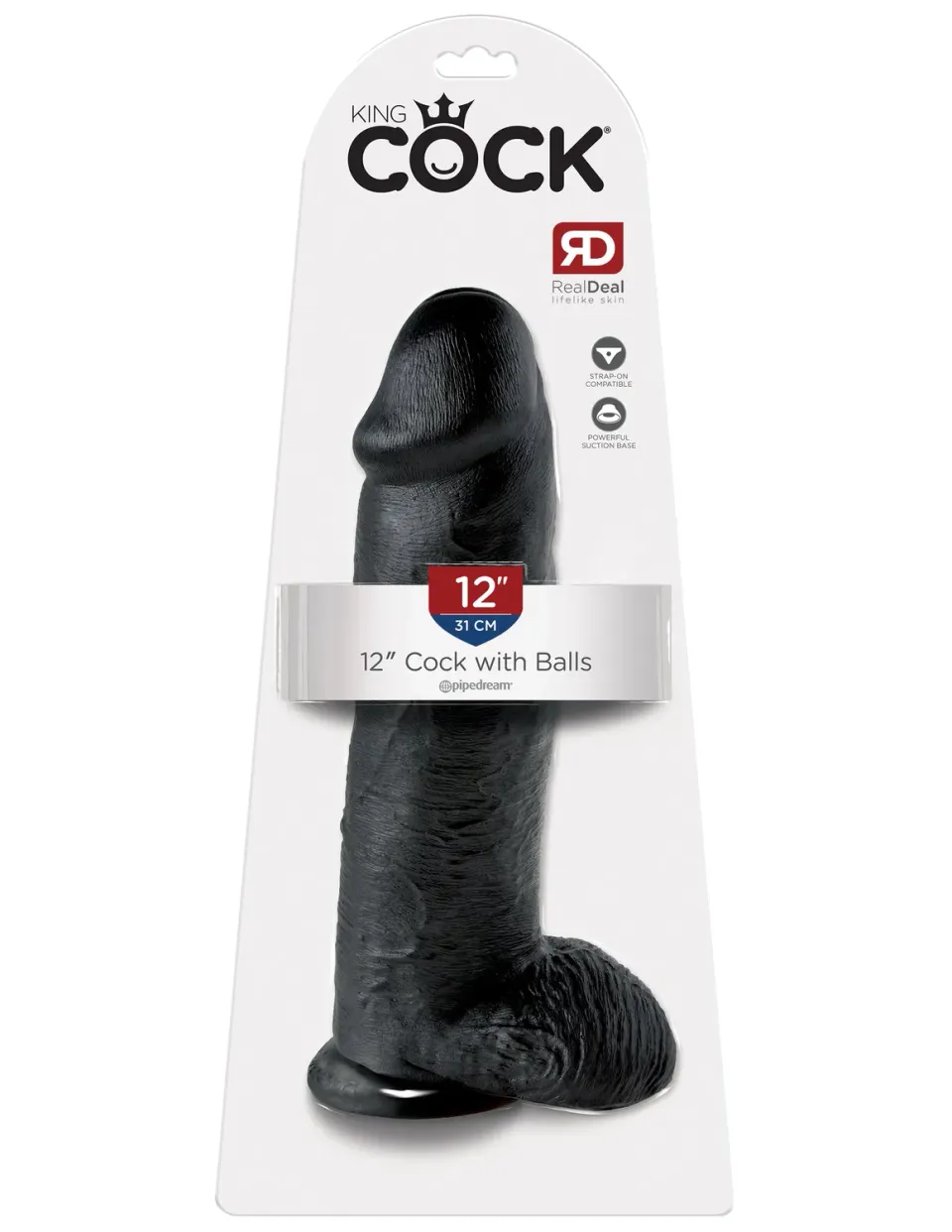 Pipedream King Cock 12 inch dildo met ballen zwart