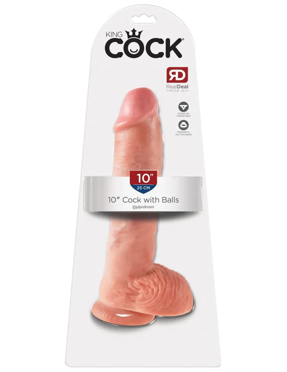 Pipedream King Cock 10 inch dildo met ballen licht realistisch