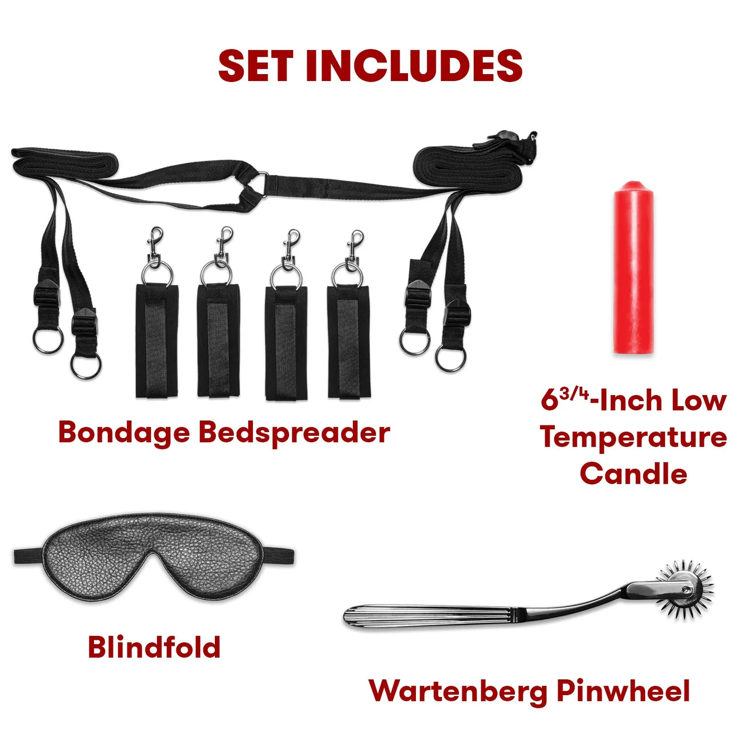 Lux Fetish Sensory Bedspreider 7-delige Bondageset