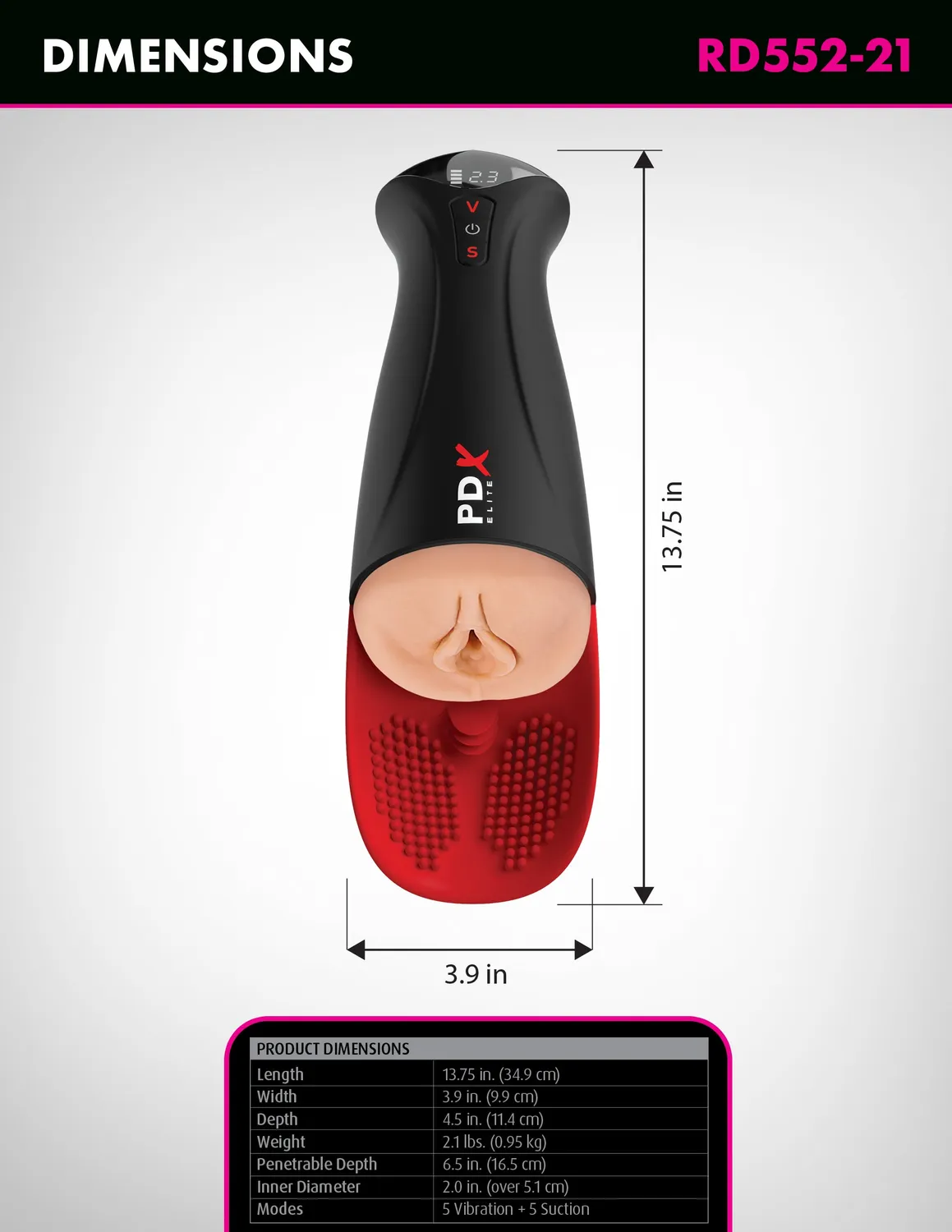 Pipedream PDX Elite Fuck-O-Matic Pro XL vibrerende masturbator zuigend