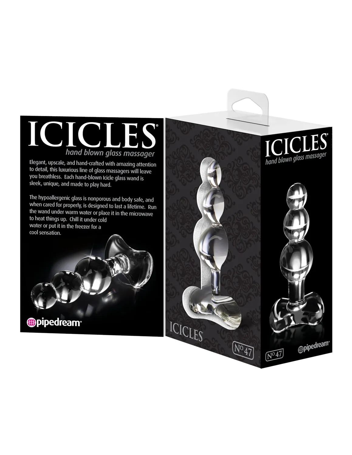Pipedream Icicles No. 47 glazen buttplug transparant