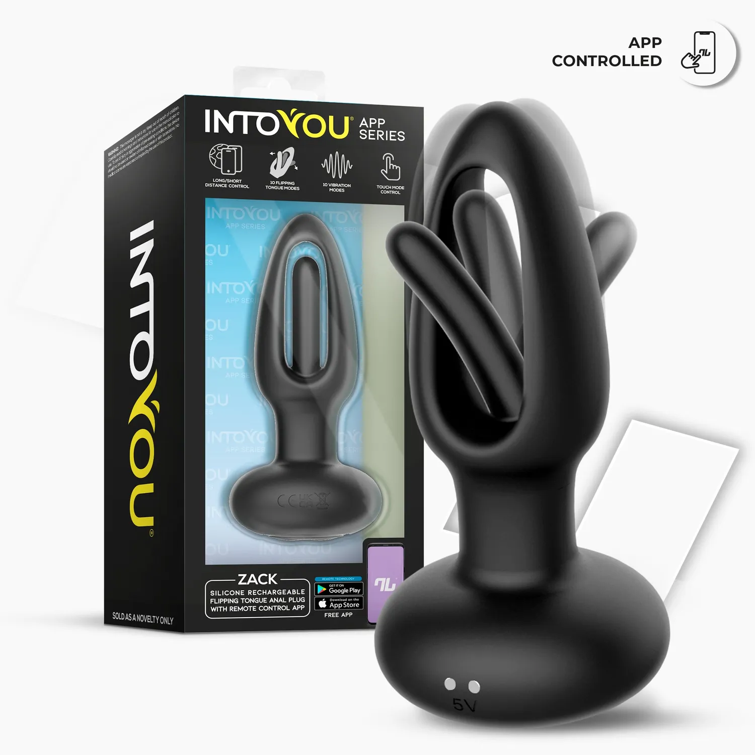 Intoyou Zack Anaalplug met Flipping Tongue en App