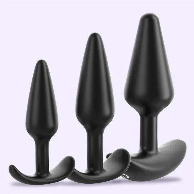Beisar BAKI buttplug set zwart 3-delig trillend