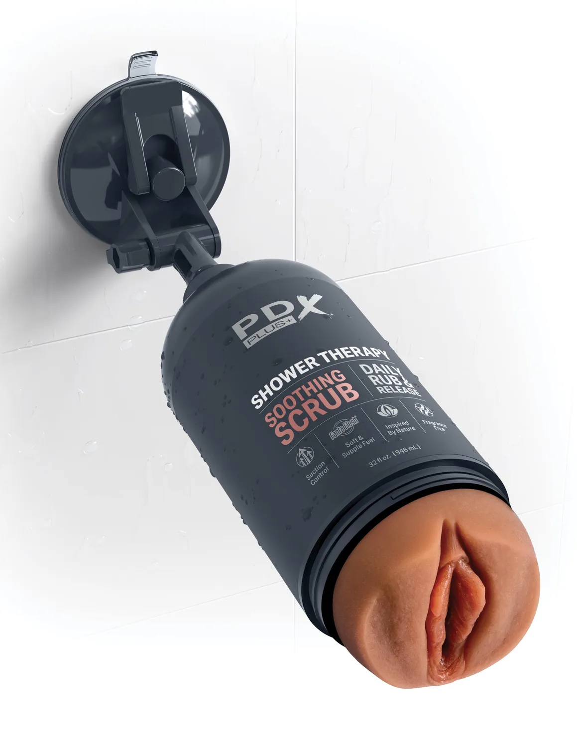 Pipedream PDX Plus Shower Therapy Soothing Scrub stroker Tan