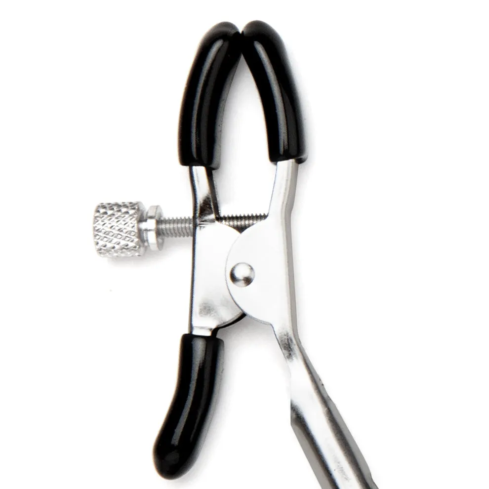 Lux Fetish Adjustable tepelclips met ketting schroef metaal